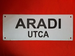 Régi zománcozott tábla / zománctábla / utcanév-tábla 