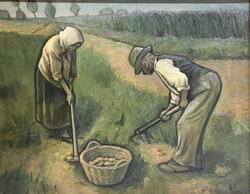 Krumpliszedők , 80 x 100 cm,20.sz.első fele