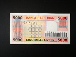 Libanon 5000 Livres 2004 Unc