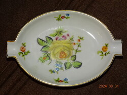 HERENDI PORCELÁN SÁRGA RÓZSÁS HAMUZÓ TÁLKA RITKA !!! HIBÁTLAN !!!