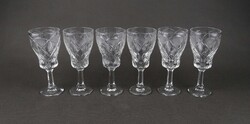 1U811 Elegáns talpas csiszolt kristály rövid italos pohárkészlet 6 darab