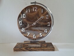 Ritka! Art deco (1910-1930) asztali ónix ásvány óra