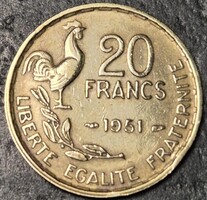 Franciaország 20 frank, 1951.