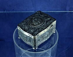 NAGYON RITKA, ANTIK, EZÜST, MECHANIKUS DOBOZ, NÉMET, CA. 1890!!!