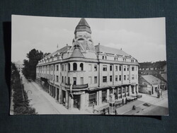 Képeslap,Kaposvár,Béke szálló,étterem,utca látkép,részlet, 1961-