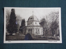 Képeslap,Pécs,Sétatér KIOSZK,vendéglő,étterem látkép,részlet,Barasits Bp. kiadás,1929-  ,barna,