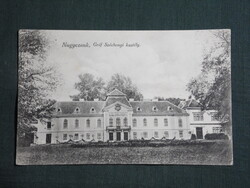 Képeslap,Nagycenk,Gróf Széchenyi kastély látkép részlet,Lobenwein H. Sopron kiadás ,1920-