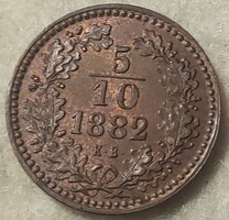 Osztrák - Magyar  monarchia  5/10 krajcár 1882 KB