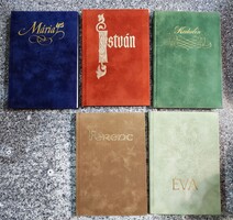 5 db könyv a Helikon Kiadó Nevek sorozatából (Éva,Ferenc,Katalin,István,Mária)