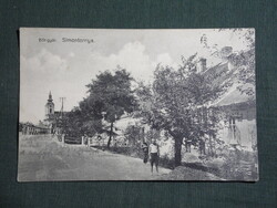 Képeslap,Simontornya,Bőr gyár, utca részlet,látkép templom,Kaukal Budapest kiadás, 1920-