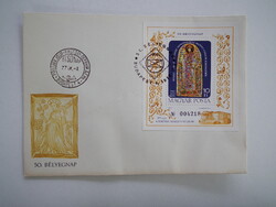 FDC 1977. Bélyegnap (50.)  175 éves a Nemzeti Múzeum blokk - Monomakhosz koronája részlete /450,-Ft/