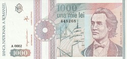 ROMÁNIA, 1.000 lei (1991) A002 UNC++