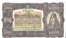 Magyarország 5000 korona / 40 fillér REPLIKA 1923 UNC