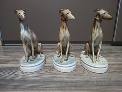 Zsolnay porcelán agár kutya 3db