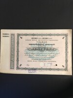 Hazai Bank Részvénytársaság Részvény 1926. Selejtezve