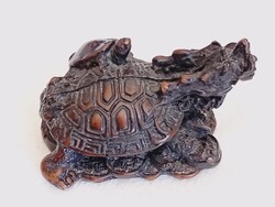 Sárkány Teknős Gazdagság és Vagyon Kinai figura gyanta