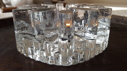 Skandináv Georgshütte,üveg mécsestartó,melegentartó,edényalátét