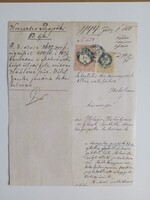 ZA613.11 Régi irat okmánybélyegekkel  1880 Miskolc - Keresztes-Püspöki - Molnár -Glück Borbála .