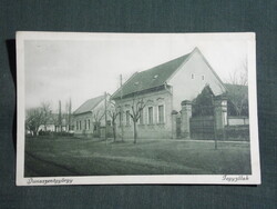 Képeslap,Dunaszentgyörgy,jegyzőlak,utca részlet,Melicher jános kereskedő kiadás,1925-  ,zöld,