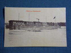 Képeslap,Gombos,Богојево,Bogojevo,Gőzkomp Gombos és Erdőd között,gőzmozdony,Tippl Józsefné kiad,1910