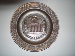 Esztergom 1000 years old. Bronzed aluminum frame. Wall plaque.