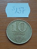 MAGYAR NÉPKÖZTÁRSASÁG 10 FORINT 1987  Alumínium-Bronz  S137