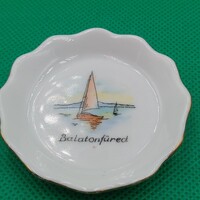 Balatonfüred,  Balaton, Vitorlás hajó Aquincum porcelán tál, tálka