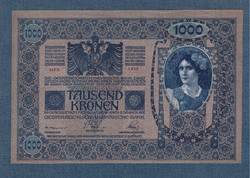 1000 Korona 1902 Mind két oldala Német Deutschösterreich bélyegzés EF - aUNC