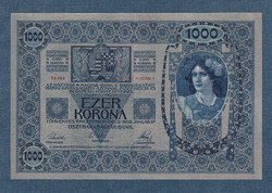 1000 Korona 1902 Deutschösterreich + ECHT bélyegzéssel a német nyelvű  Hátoldalon RITKA