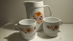 Alföldi porcelán Panni mintás kancsó, kanna + 2 bögre
