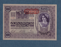 10000 Korona 1918 EF Deutscösterreich Ornamentika hátlap első kiadása