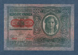 100 Korona 1912 Deutschösterreich bélyegzés Mind a két oldala német nyelvű UNC- aUNC