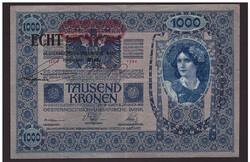 1000 Korona 1902 Deutschösterreich + ECHT bélyegzéssel a német nyelvű  Hátoldalon RITKA