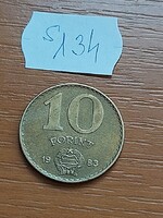 MAGYAR NÉPKÖZTÁRSASÁG 10 FORINT 1983  Alumínium-Bronz  S134