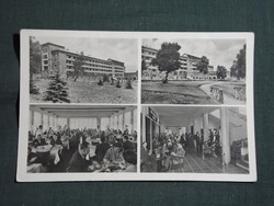 Képeslap,Galyatető,mozaik,SZOT,SZTK gyógyüdülő,Nagyszálló,park,társalgó látkép,részlet, 1950-