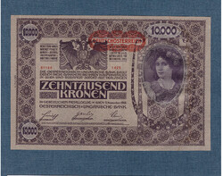 10000 Korona 1918 EF Deutscösterreich Ornamentika hátlap második kiadása