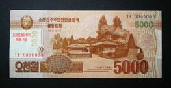 Észak-Korea 5000 Won 2013 UNC