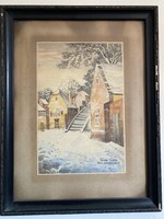 Turiák Ödön ( 1884 - 1937 ) - Tabán - Kőműves lépcső .