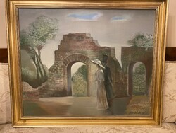 Garabuczy Ágnes ( 1936 - 2020 ) - Régi falak előtt .