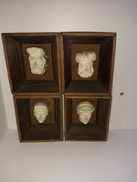 Régi gipsz fejek kisplasztika