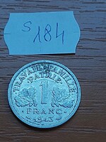 FRANCIAORSZÁG 1 FRANK 1943  ALU. Vichy-Franciaország  S184