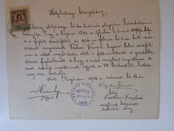 ZA613.21  Régi IRAT - illetékbélyeg -Helyhatósági bizonyítvány BOGÁCS 1924 - Farkas Ferenc