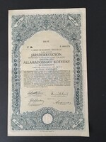 Magyar Korona Országai Járadékkölcsön Államadóssági Kötvény 100 Koronáról 1917.