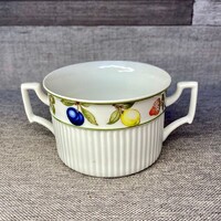 Hollóháza Hungary gyümölcsmintás porcelán bögre