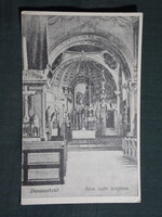Képeslap,Dunaszekcső,Róm. kath. templom belső részlet,Haladás nyomda Pécs kiadás,1940-