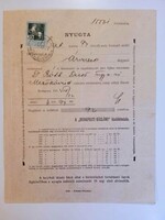 ZA615.6 Régi IRAT-illetékbélyeg -1914 Nyugta -Árverés hirdetmény Budapesti Közlöny- Mezőkövesd Róth
