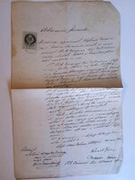 ZA613.28  Régi IRAT - illetékbélyegek - Adásvevési szerződés - Miskolc 1877 Császár Sára