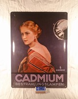 Lemez reklámtábla, SIEMENS CADMIUM lámpa