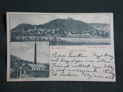 Képeslap,Báta,Szivattyú telep,Róm. ka. templom,község látkép,Fisch Jakab fűszerkereskedő kiadás,1911