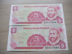 5   Centavo   2 db Sorszámkövető        Nicaragua
